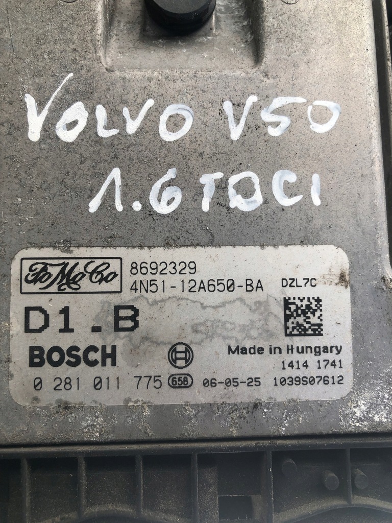 фото №5, Блок управления набор стартовый volvo v50 1.6 tdci 0281011775