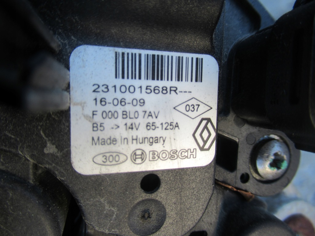 фото №3, Dacia duster i lift 2016 r. 1.6 sce генератор 231001568r