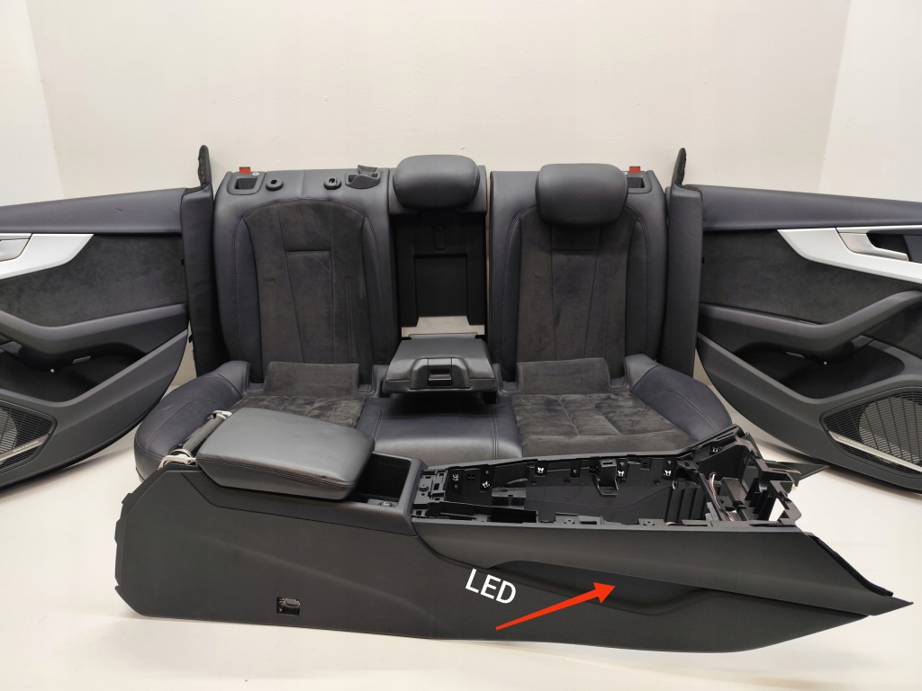 фото №12, Audi a4 b9 sedan сидіння заднє сидіння обшивки тунель шкіра alcantara