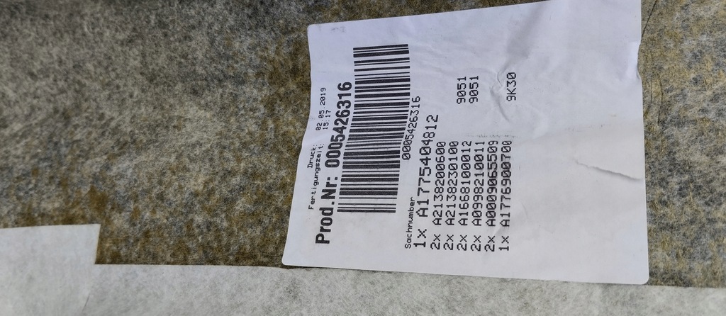 фото №12, Потолок панорама mercedes a klasa w177 amg a1776900700