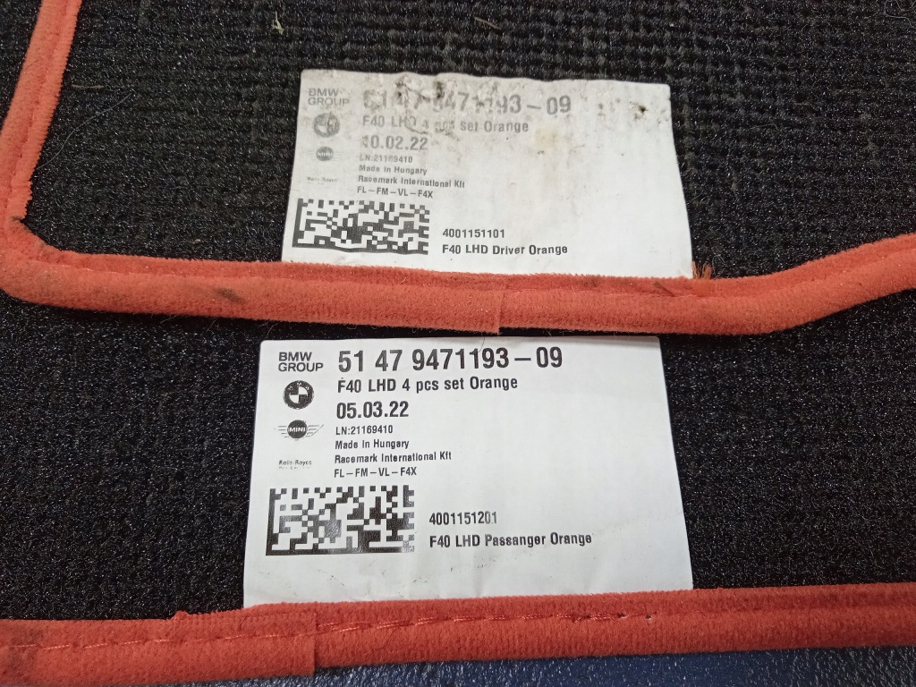 фото №5, Bmw 1 f40 килимки велюрові oem kpl orange 9471193