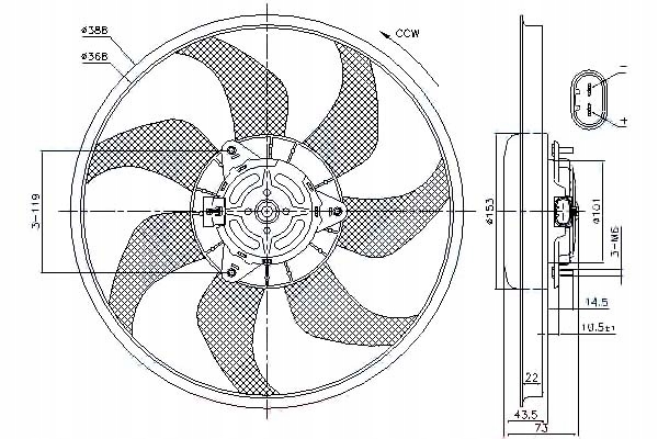 фото №1, Nissens вентилятор радиатора с корпус opel adam