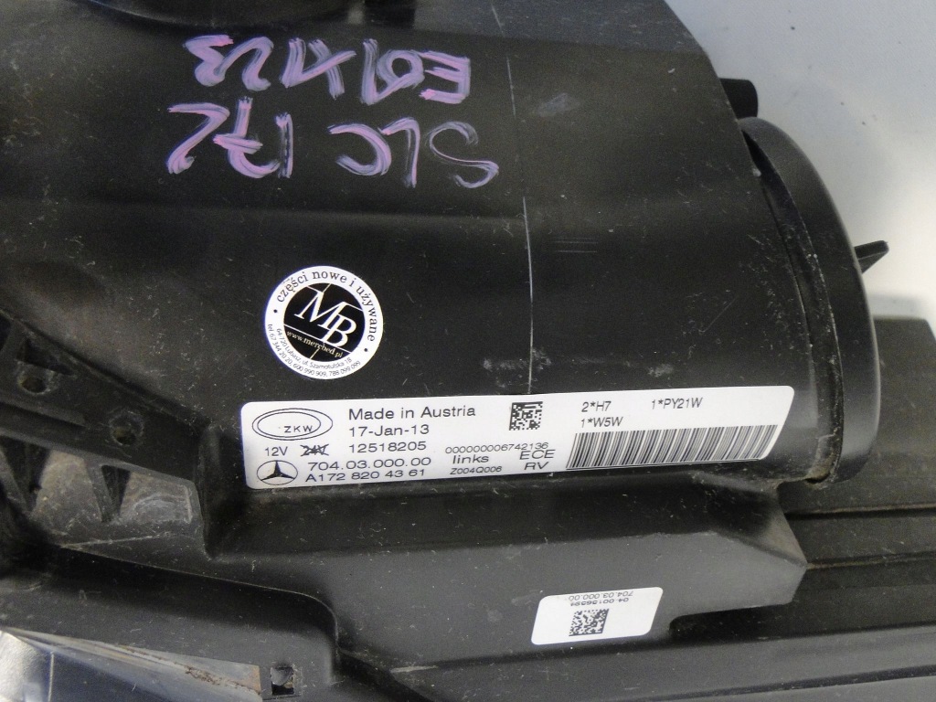 фото №8, Mercedes slk 172 r172 лампа передняя левая линза h7