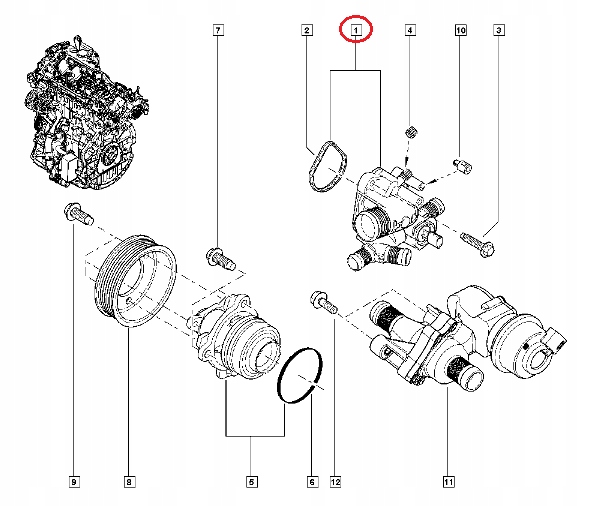 фото №11, Термостат reno оригинал master iii 2.3dci 83 c 110604371r