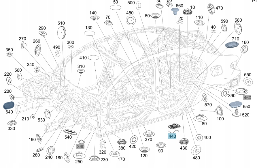 фото №2, Штифт пороговый mercedes c118 w177 w247
