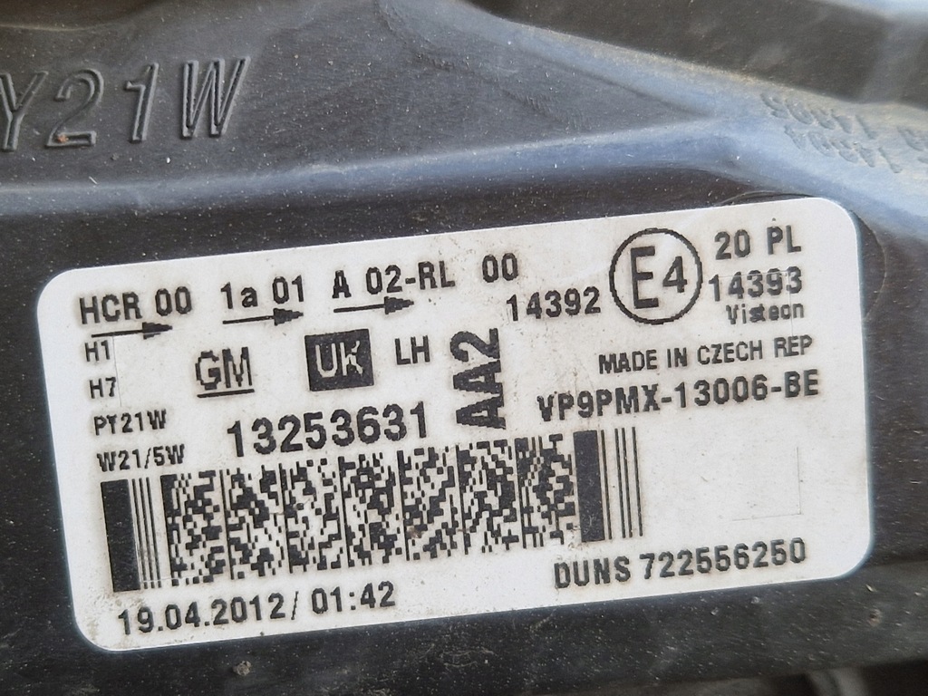 фото №6, Лампа лівий перед opel meriva b 13253631 anglik uk