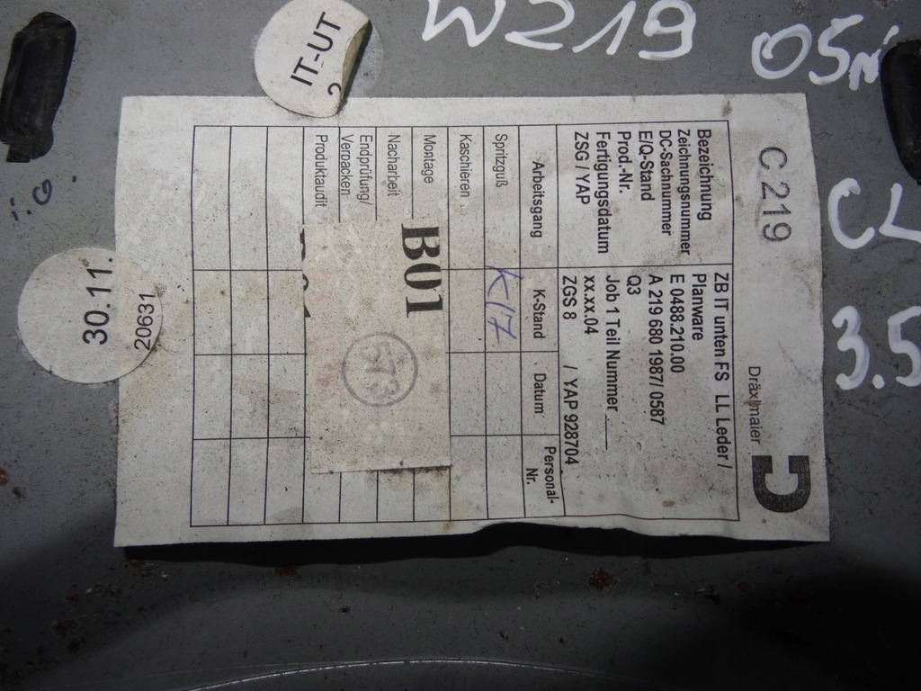 фото №10, W219 cls 3.5 05 защита колонки консоли a2196801987