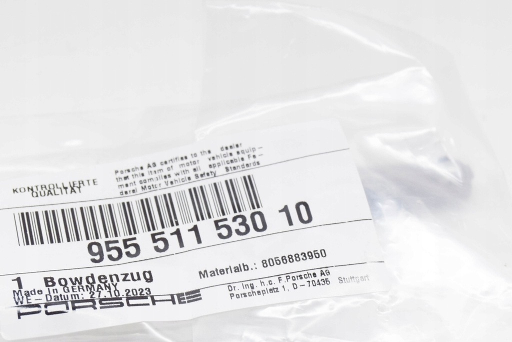 фото №7, Porsche cayenne 9pa передняя крышка аварийная трос трос rhd nowa orygin