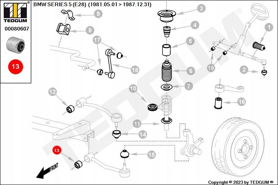 фото №10, 00080607 втулка важеля передній нижній l=p d