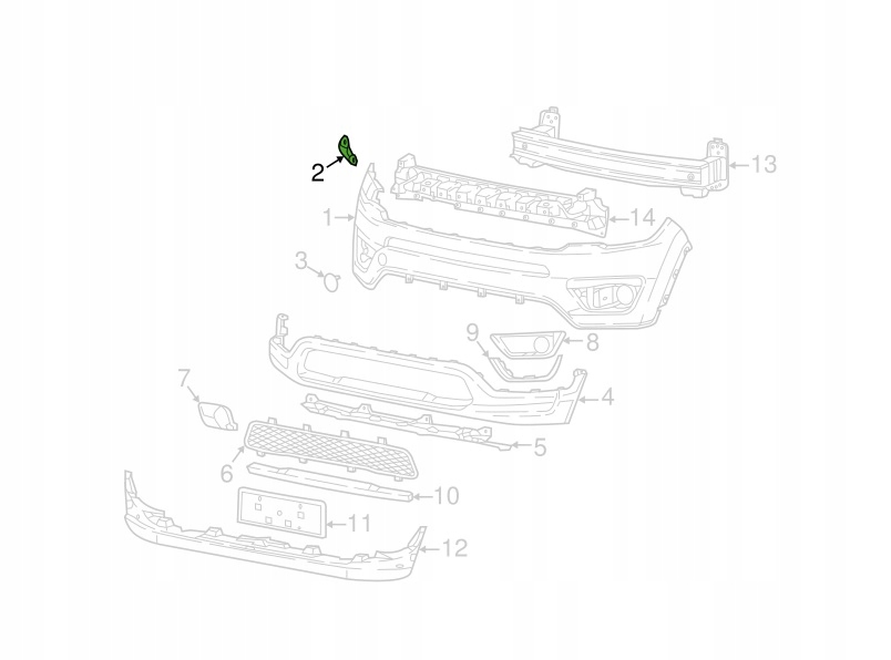 фото №1, Кронштейн бампера jeep compass 17- 68244509ab