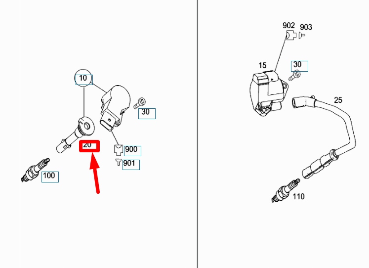 Соединитель свеча зажигания mercedes-benz c w204 a2721590142 оригинальные в Украине