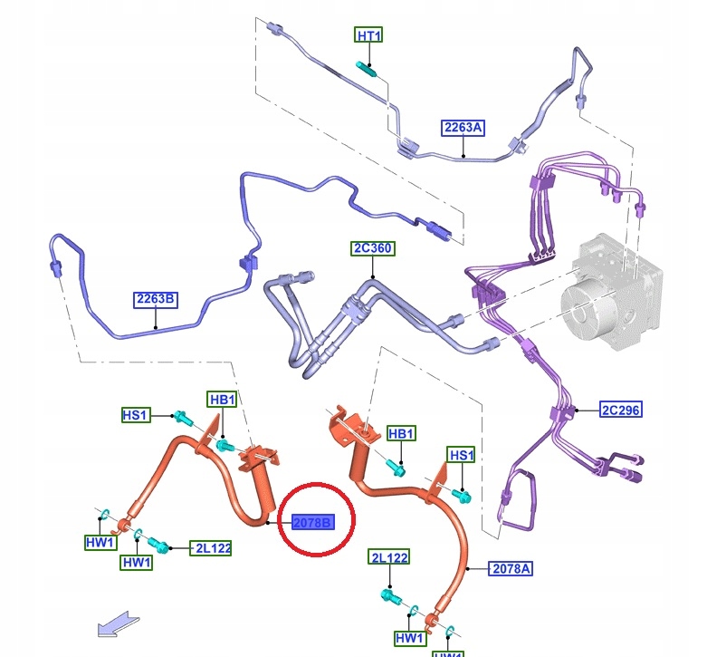 фото №12, Шланг гальмівний правий перед ford edge mk2 2016-