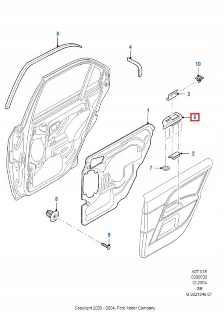 фото №9, Рамка панель вікон лівий задня ford mondeo 00-07