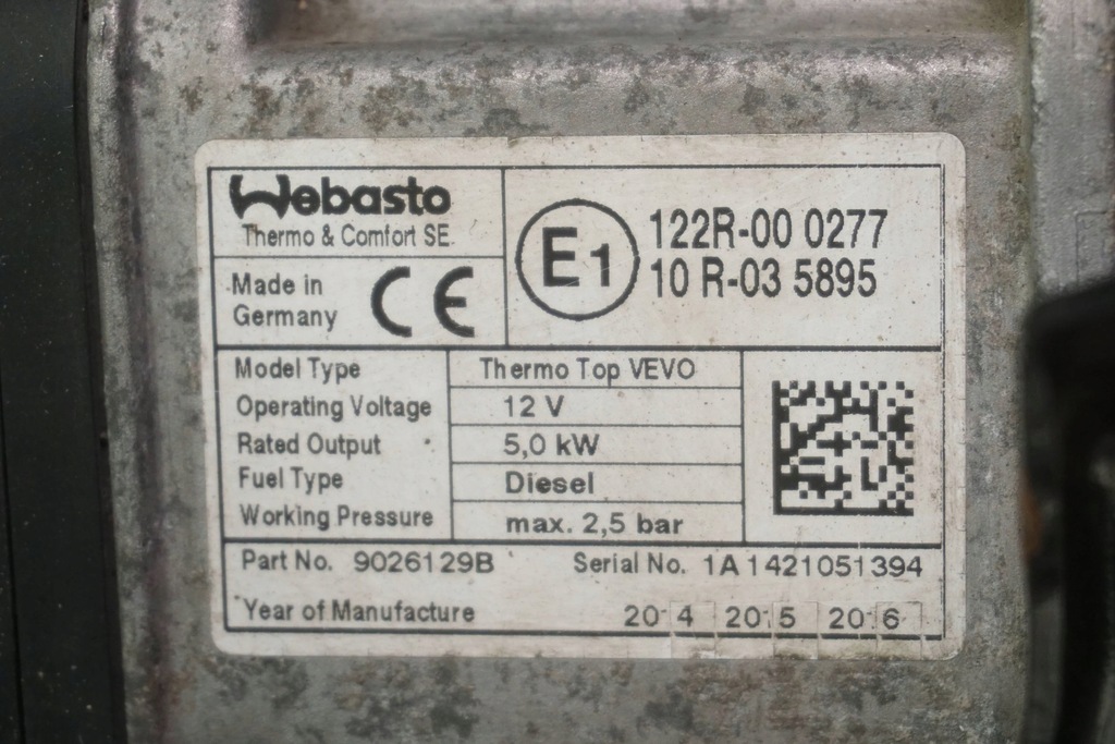 фото №8, Обігрівач стояночний webasto vw passat b7 3aa815005d 9026129b