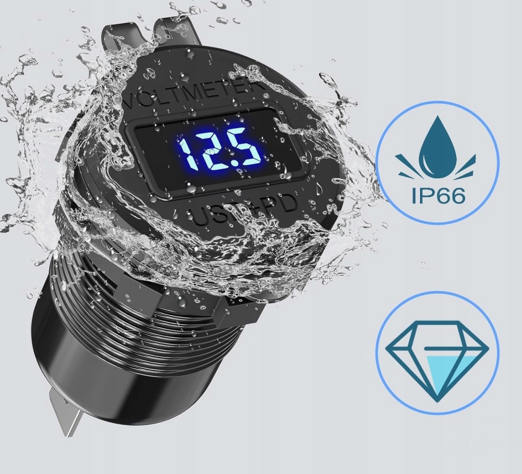 Разъём автомобильные usb qc 3.0 2 pd wolotmierz 12v 24v ip66 выключатель 78w Киев