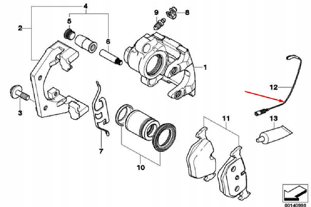 фото №10, Bmw 5 e61 датчик зносу задніх гальмівних колодок гальмівних 34356789494 6789494
