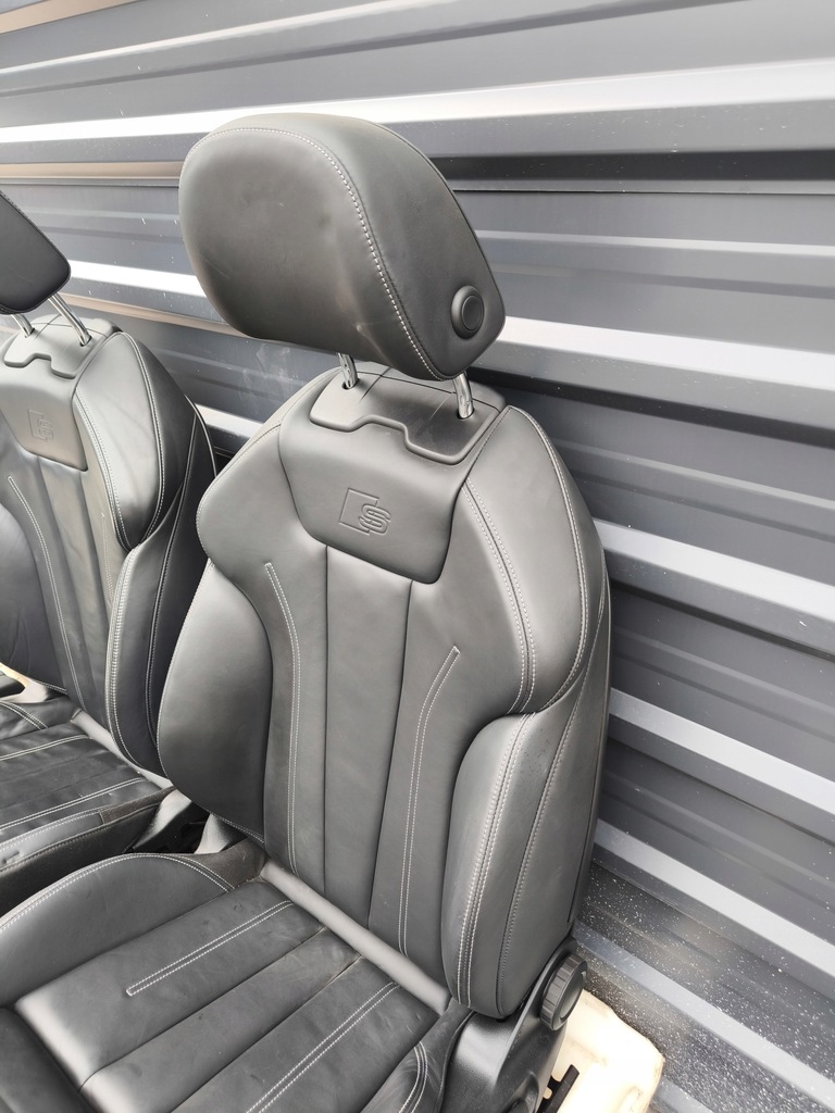 фото №8, Сиденье сиденья кожа комплект s line audi a4 b9 белый nić с подогревом !!!