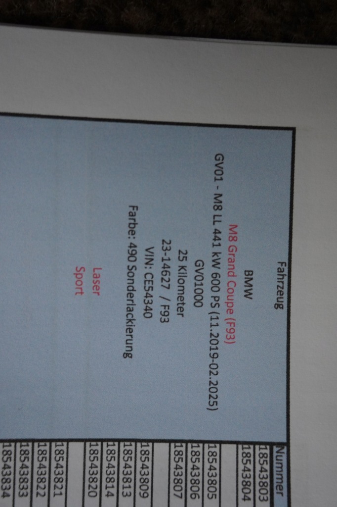 фото №12, Капот бампер лампы laser pas bmw m8 f91 f92 f93 490 mat 25km.