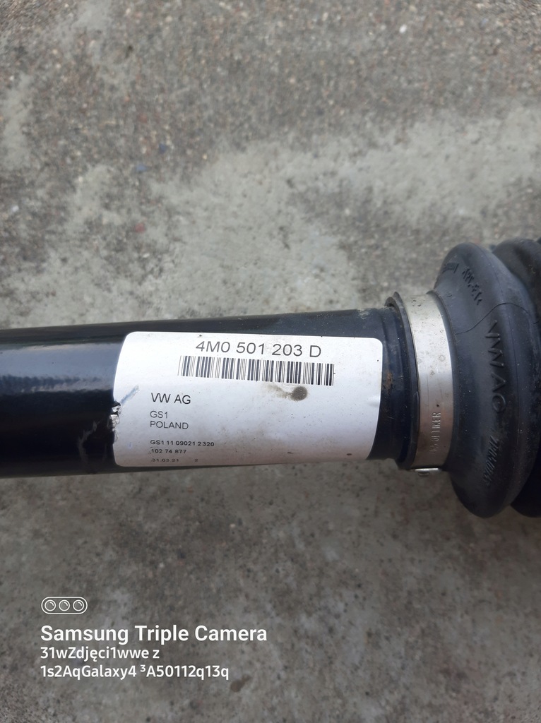 фото №5, Audi q7 4m 4m0501203d задня права ліва привідний вал задня