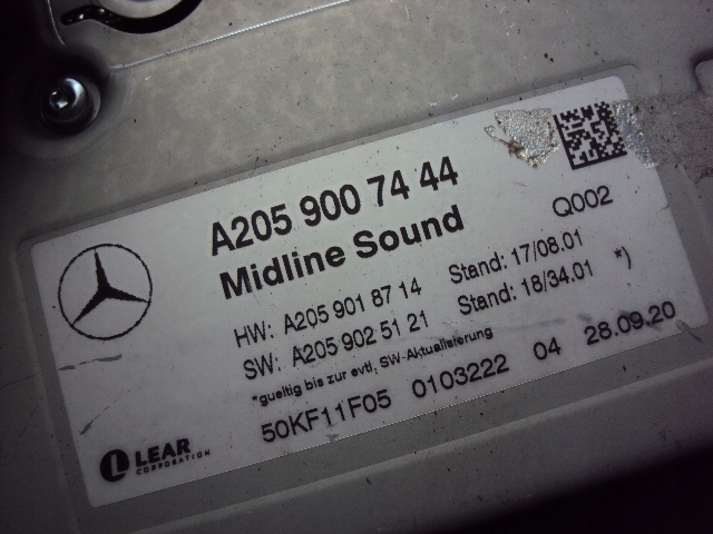 фото №6, Усилитель аудио mercedes c-klasa w205