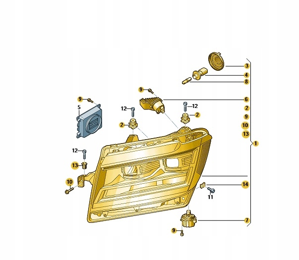 фото №1, Фара диодный левая сторона vw crafter oe: 7c1941773c