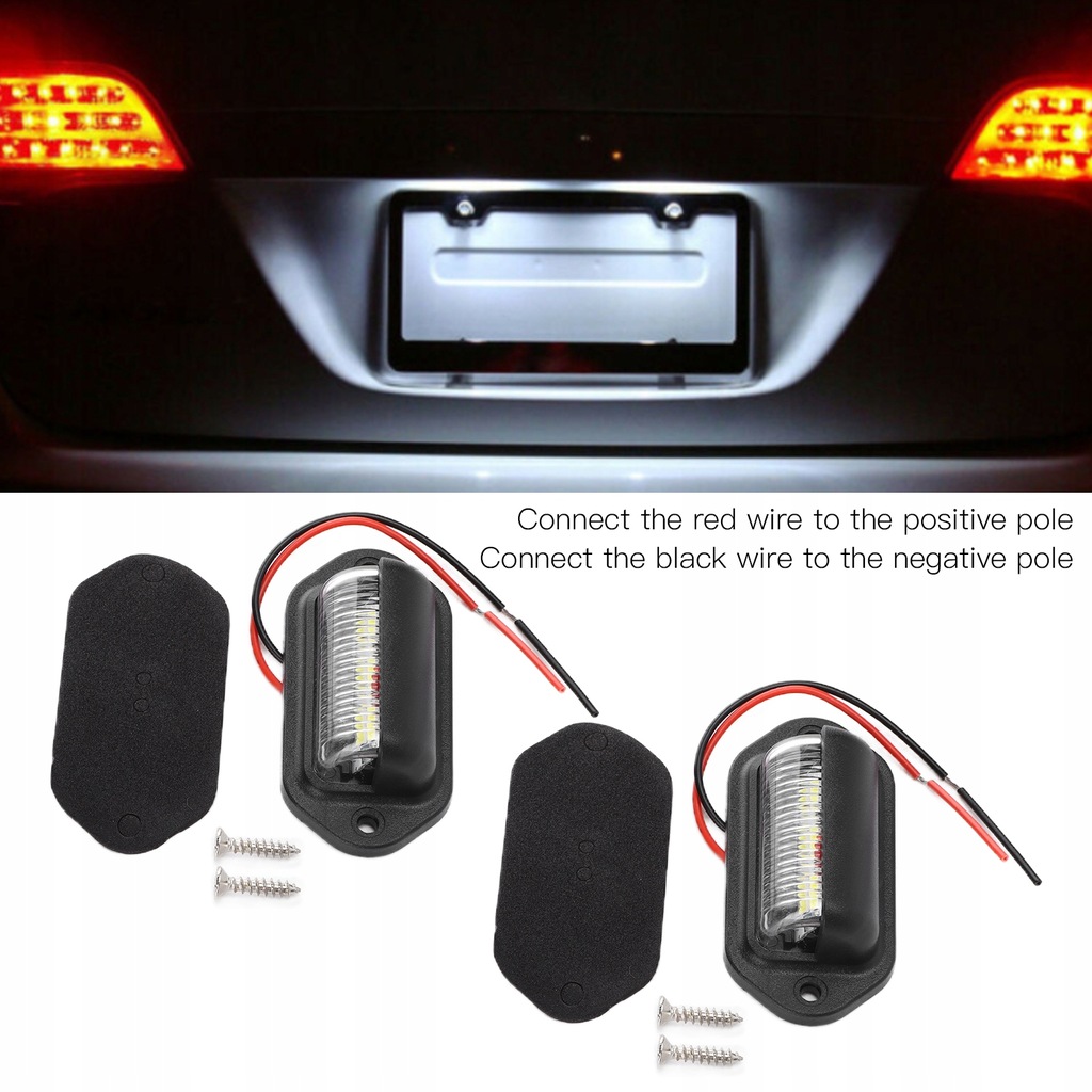 фото №10, 4szt. 12v 6led фонари номерного знака регистрационный o wysokiej яркость 5k