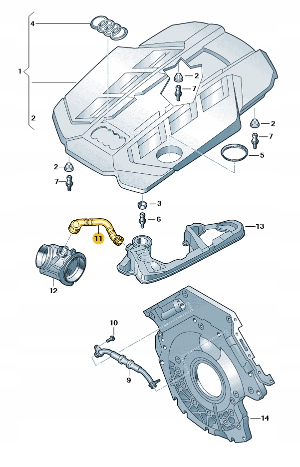 фото №3, Nowe оригінальні audi оригінальний номер шланг вентиляційний 059103221bn
