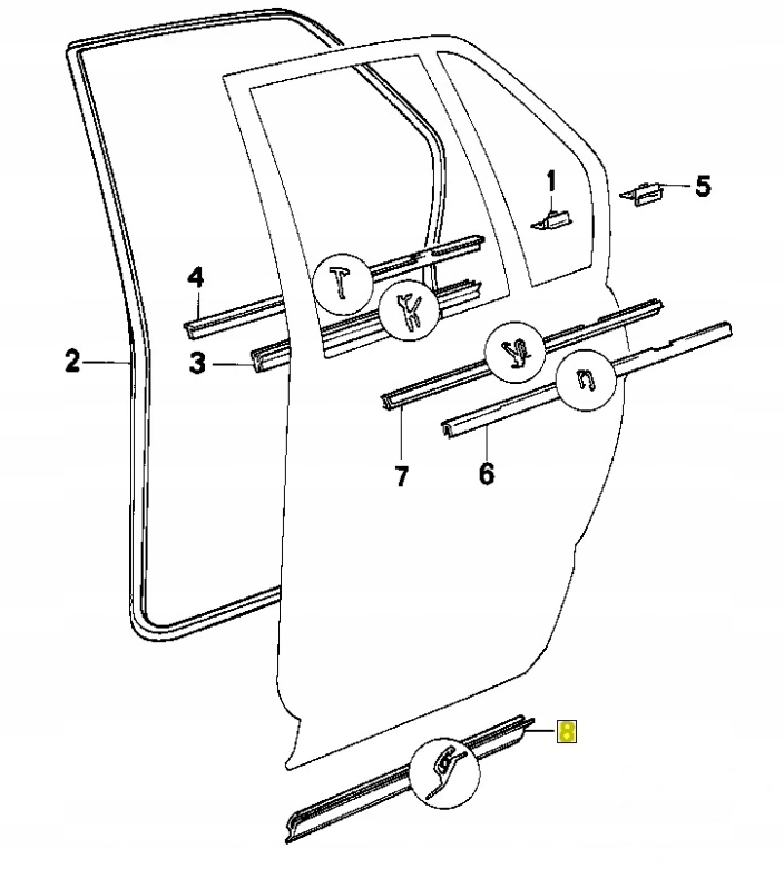 фото №11, Прокладка дверь перед нижняя левая bmw 5 e34 51 21 1 944 419