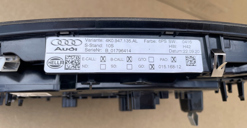 фото №6, Лампа потолочный audi a4 b9 a6 c8 4k0947135al оригинал