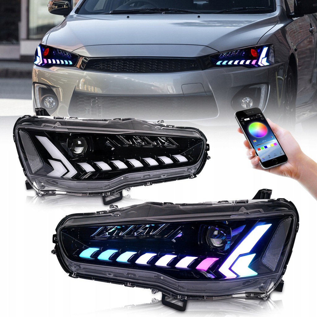 фото №1, Фари автомобільні led rgb do фари mitsubishi lancer ex 2008-2023 refit