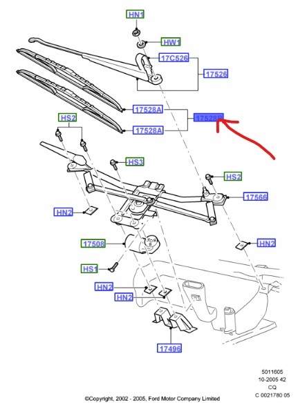 фото №1, Щетки дворник перед ford ka mk1 475mm 425mm