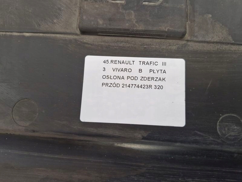 Renault trafic 3 iii vivaro b плита захист нижня pod бампер перед передній Доставка