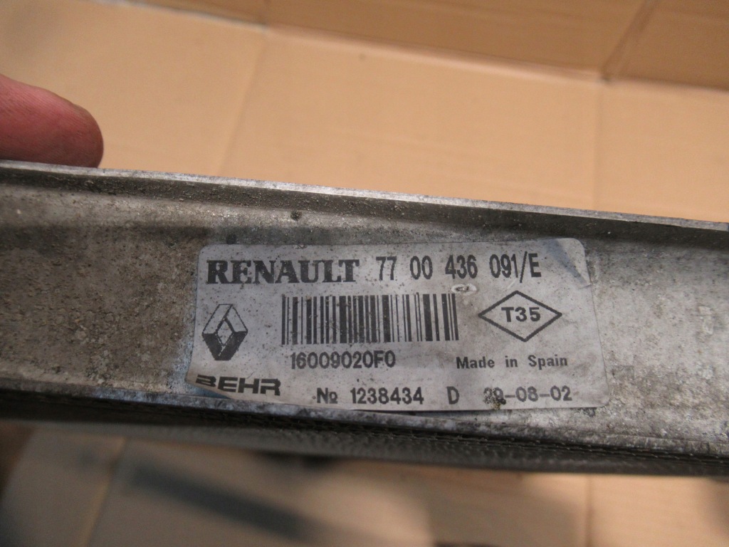 Інтеркулер 7700436091 renault clio 2 1.5 dci Оригінал