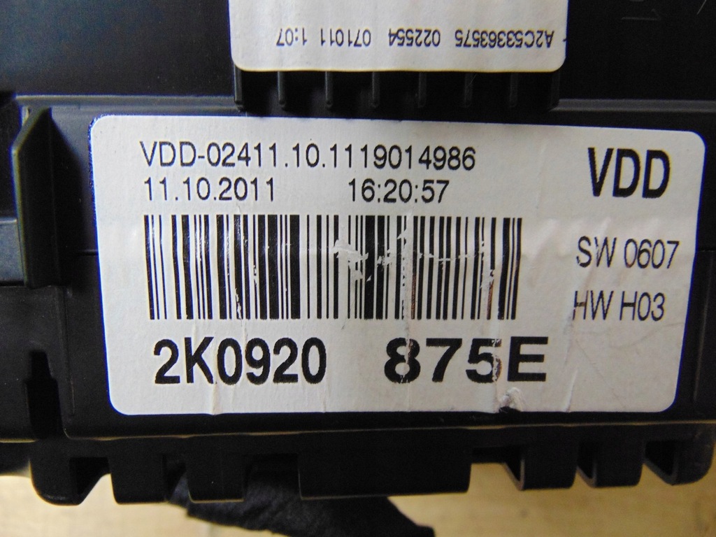фото №13, Лічильник приладова панель vw caddy iii 2010- 1.6tdi 2k0920875e