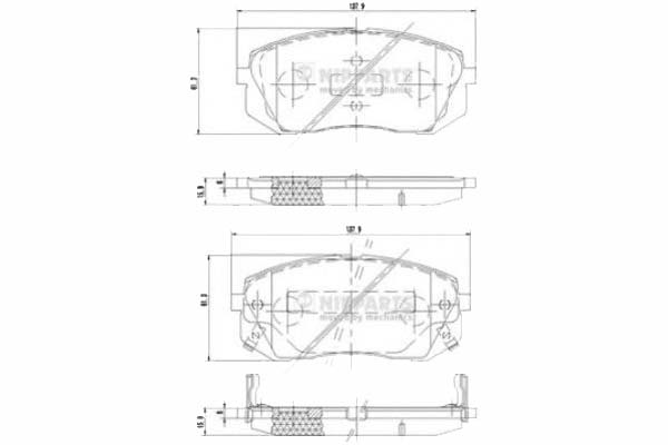 фото №1, Комплект гальмівних колодок гальмівних nipparts +gratisy