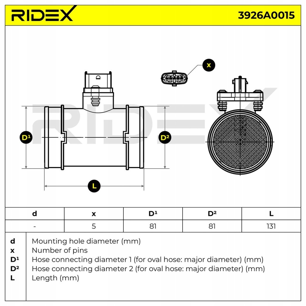 Расходомер воздуха ridex 3926a0015 к opel omega b седан v94 Киев