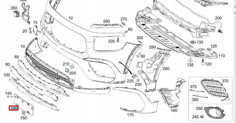 Купити Mercedes-benz glb x247 передня частина бампер номер тримач a2478804103 oem