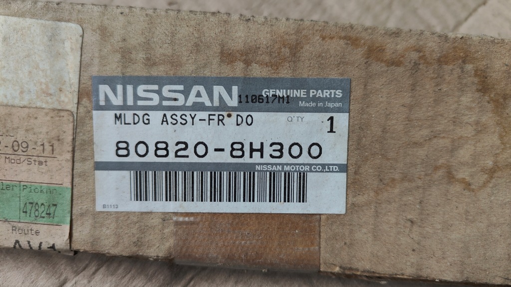 фото №11, Резиновый прокладка стекло наружной nissan xtrail t30 2001-2006 80820-8h300