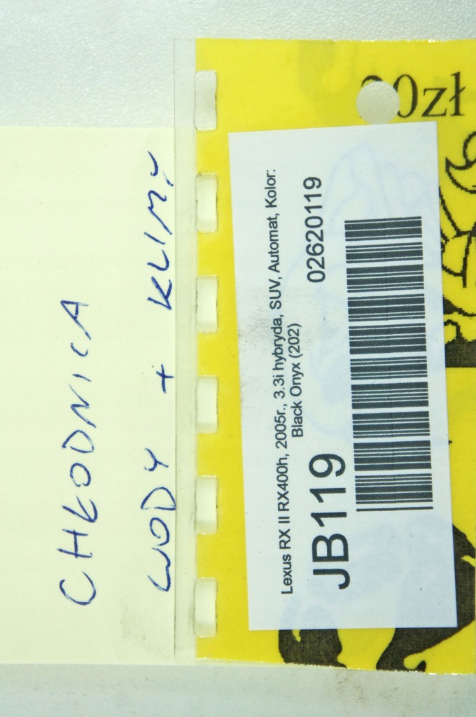 Jb119 lexus rx 2 3.3h радиатор воды кондиционера с Разборки