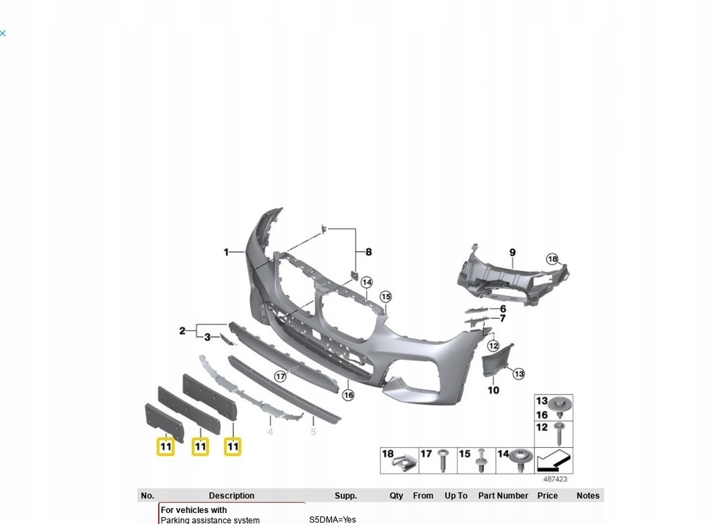 фото №5, Кронштейн номерного знака реєстраційний з передній bmw x3 x4 оригінальний 51138064628