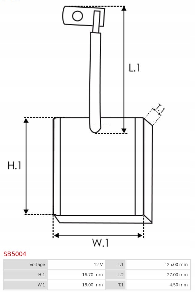 фото №11, Щетка угольная, стартер as-pl sb5004