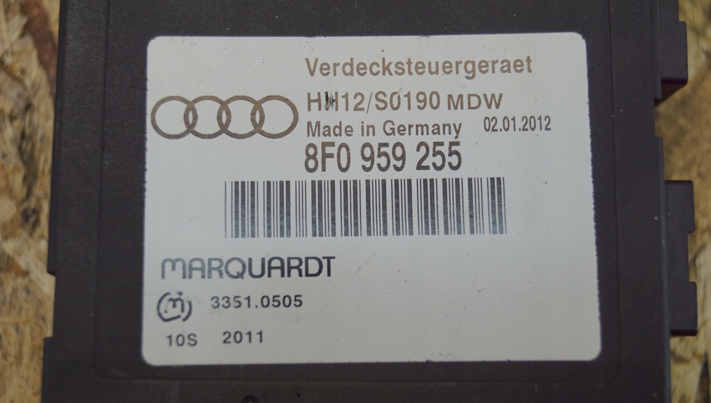 фото №5, Модуль блок керування дах audi a5 8t cabio 8f0959255