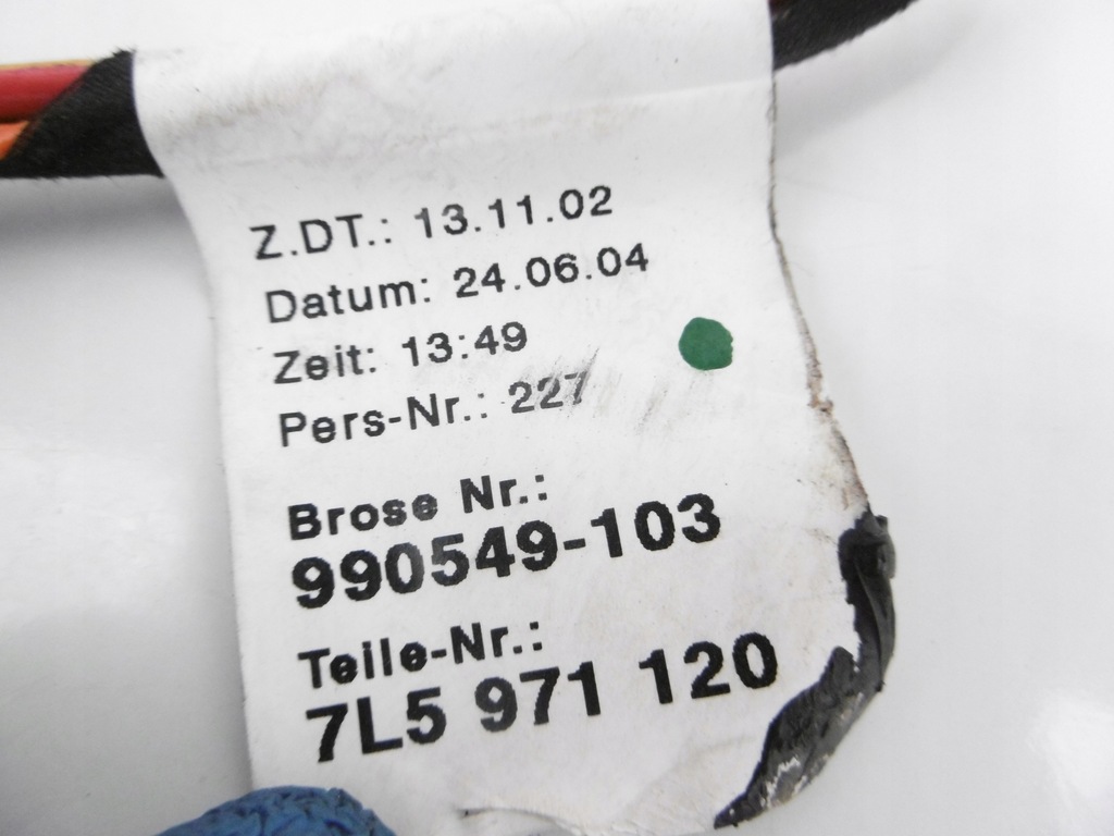 фото №8, Жгут монтажная дверь porsche оригинальный номер 7l5971120