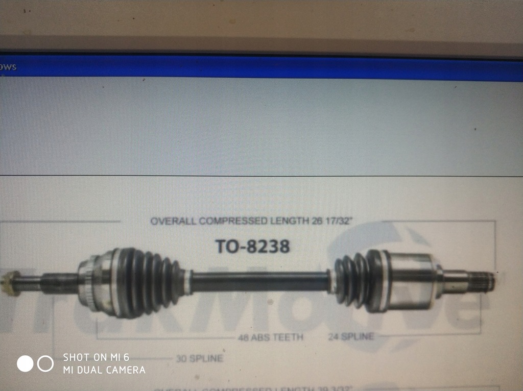 фото №8, Toyota highlander привідний вал шарнір ліва 434200w220