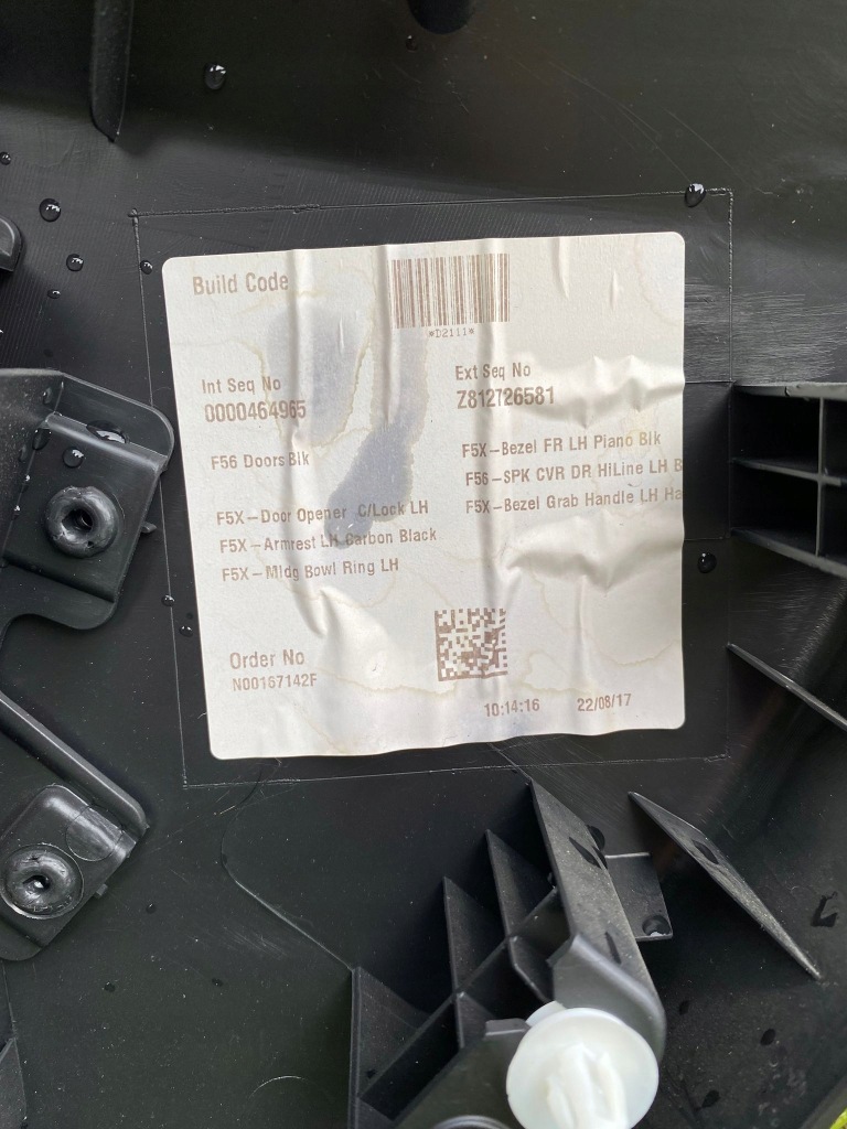 фото №4, Обшивка дверь обивка левый перед mini cooper f56