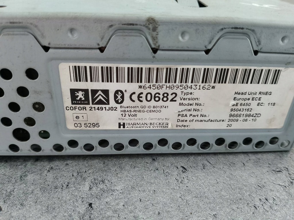 фото №6, Радио citroen c5 iii 96661984zd