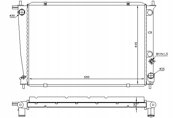 фото №13, Nissens радіатор двигуна hyundai h1 97- 2.5 td