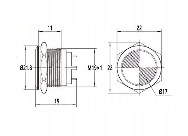 фото №11, Індикатор led панелі приладової панелі 22mm білий 12v