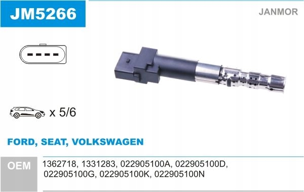 фото №2, Котушка запалювання jm5266 janmor