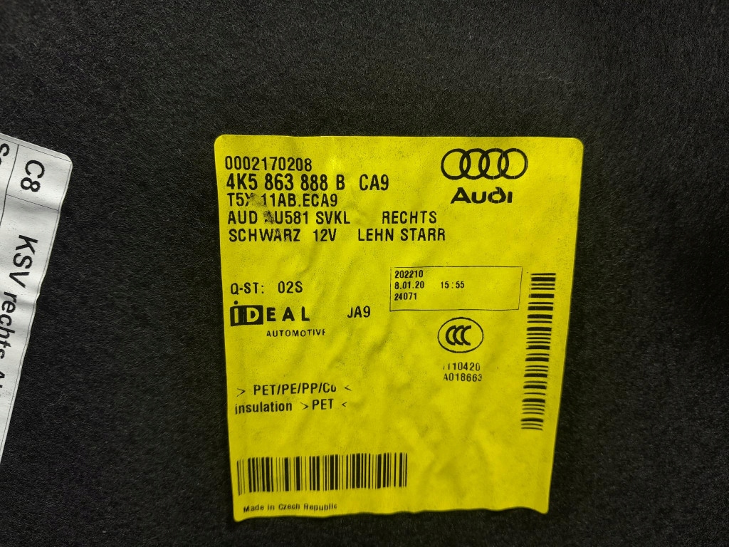 фото №6, Audi a6 c8 sedan обшивка обивка багажника задняя задняя правая 4k5863888b